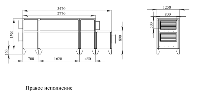 Габаритные и присоединительные размеры 6000 Lux RP PB